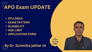 RPSC Assistant Prosecution Officer APO Exam Date amp Syllabus Pre By Dr Surendra Jakhar [upl. by Assennev420]