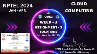 Cloud Computing Week 3 Assignment 3 Solution  NPTEL  Jan  Apr 2024 [upl. by Briano]