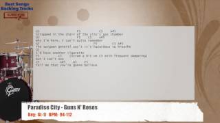 🥁 Paradise City  Guns N Roses Drums Backing Track with chords and lyrics [upl. by Ader]