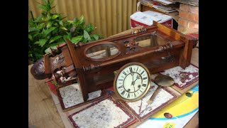 Vintage Wooden Case Wall Clock amp GERMAN LENZKIRCH Movement See Video [upl. by Cathleen]