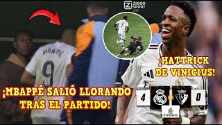 🚨MBAPPÉ SALIÓ LLORANDO a los VESTUARIOS tras la GOLEADA del REAL MADRID 40 OSASUNA ¡3 de VINICIUS [upl. by Fara]