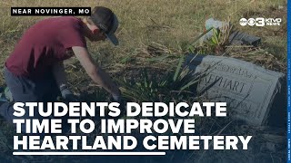 Students and staff dedicate time to improve conditions at Heartland cemetery [upl. by Nottarts968]