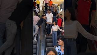 face touching prank on escalator 😹😱👀 funny escalatorgirl shortsfeed viral ytshortsviral [upl. by Ayotnahs]