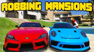 Robbing 15M Mansions And Cars In GTA 5 RP [upl. by Donelu383]