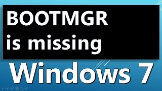 bootmgr is missing windows 7 error How to fix [upl. by Drawe]