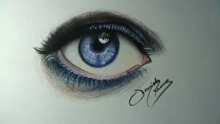 Come disegnare un occhio realistico con i pastelli  How to draw a realistic eye with pastels [upl. by Ilse]