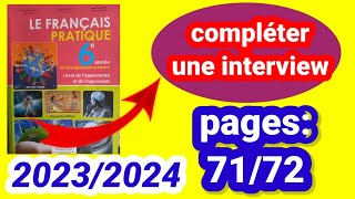 compléter une interview français pratique 6ème année primaire pages71 et 72 [upl. by Eirojram393]