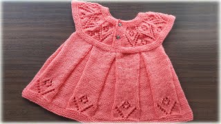 VESTIDO EM TRICÔ PARA BEBÊS DE 3 MESES Modelo Sunshine [upl. by Esiocnarf]