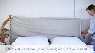 Linen Bed Styling Using Bedhead Slipcovers To Change the Look of Your Room [upl. by Uaerraj]