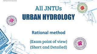 Urban Hydrology Concept wise notes  Rational Method  JNTUA  JNTUGV JNTUK [upl. by Annaegroeg]