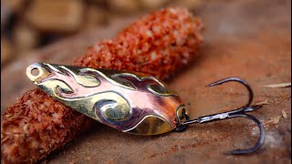 Making CopperFire spoon lure for fishing [upl. by Nyvar]