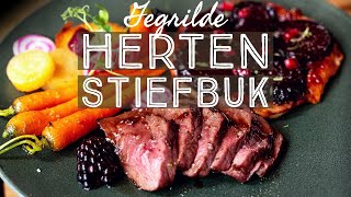 HERTENBIEFSTUK grillen op de Big Green Egg met bieten tarte tatin [upl. by Imot]