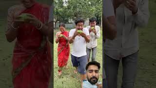 Eating mango from mango tree in garden funny comedy bengali bangla funnymoment funnyscenes [upl. by Dabbs]