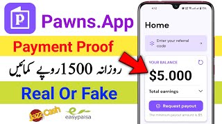 pawns app payment Proof  pawns app real or fake  how to Earn money in Pakistan [upl. by Nylqcaj]