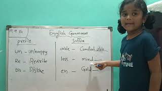 English grammar suffix and prefix by Hanvika👍👍 [upl. by Epifano]