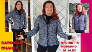 GIACCA CHANEL PUNTO FERRI parte 1 Alex Crochet tutorial ogni taglia UNCINETTO [upl. by Itsud]