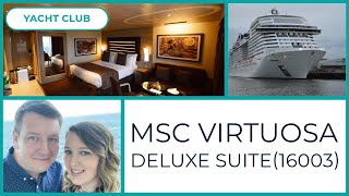 MSC Virtuosa Yacht Club Deluxe Suite 16003 Cabin Tour [upl. by Anidene]