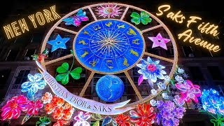 Saks Fifth Avenue Light Show amp Holiday Windows 2023 Dior Carousel of Dreams [upl. by Ykcaj]