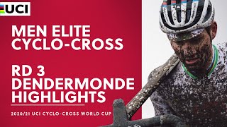 Round 3  Men Elite Highlights  202021 UCI Cyclocross World Cup  Dendermonde [upl. by Kaz]