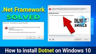 Solved How to fix NET Framework 48 on Windows 10  Update Windows 10 onlineitskills flutter [upl. by Varney]