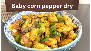 Baby corn pepper dry  evening snacks  baby corn recipe in Kannada [upl. by Guinna677]