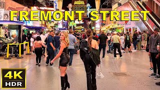 4K HDR Fremont Street Las Vegas Walking Tour  May 2024 [upl. by Wiltsey]