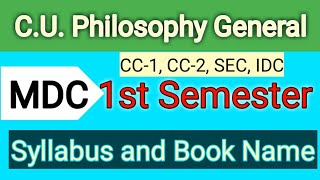 CU Philosophy General Syllabus amp Book Name  New Syllabus  Under CCF  TufanSirsx3qj [upl. by Roht]