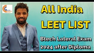 UPCOMING LEET EXAM 2024 I BTech Lateral Entry After Diploma Exam Date All Over India LEET EXAM LIST [upl. by Airegin]