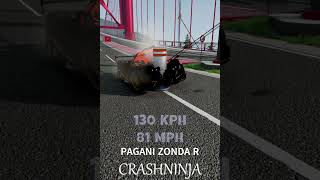 PAGANI ZONDA R  BOLLARD CRASH TEST [upl. by Lenoil]