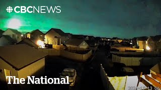 TheMoment a meteor lit up skies over parts of Alberta [upl. by Magnum973]