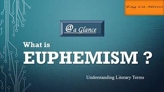 What is EUPHEMISM Literary Terms  a GlanceUGC NTA NET JRF English Literature Language Glossary [upl. by Narmis]