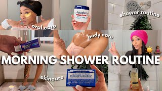 My Morning Hygiene Routine for Dry Skin  skin care body care oral hygiene shower care [upl. by Aruabea4]