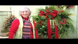 How to Make a Christmas Wreath Using Fresh Greens Nancy Alexander edition 2016 [upl. by Ajdan762]