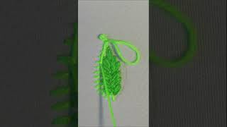 How to Embroider a Leaf  Decorative stitches shorts [upl. by Wahkuna889]