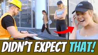 Construction Worker Piano Prank on Public Piano [upl. by Odette904]