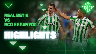 Resumen del partido Real Betis  RCD Espanyol  HIGHLIGHTS  Real BETIS Balompié [upl. by Kalk]