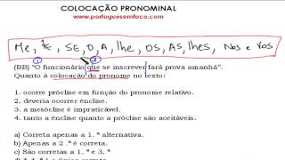 Questão Sobre Colocação Pronominal [upl. by Phillips]