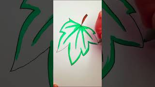 How to draw an autumn leaf step by step  Drawing amp Coloring Tutorial howtodraw cutedrawing [upl. by Samuelson298]