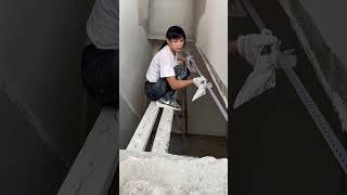 How to Prepare Tiles Wall ​ Wall paint​ Fast amp Beauty part 5970 [upl. by Calvina]