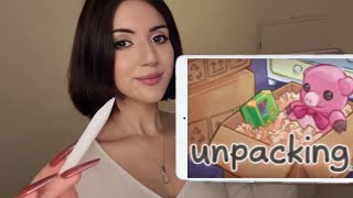 ASMR Lets Play Unpacking on my iPad again  relaxing whispering and tapping [upl. by Alyag]