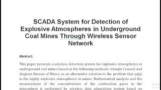 SCADA System for Detection of Explosive Atmospheres in Underground Coal Mines Through Wireless Senso [upl. by Ettennad]