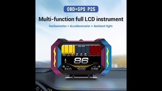 P25 OBD2 Gauge Car HUD Head Up Display Gauge Display Tachometer Gauge Multifunction [upl. by Roeser]