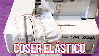 Cómo coser ELÁSTICO con RECUBRIDORA  collarín ✨ [upl. by Skier322]