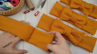 3 Minutes ALL SIZE Easy Bow Headband ❤️ Making Baby Bow Headbands with Bullet Fabric [upl. by Marlette]