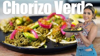 How To Make HOMEMADE CHORIZO VERDE  Green Chorizo Recipe [upl. by Hnim]