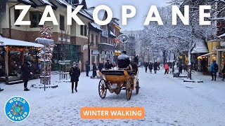 Winter 4K Walking Tour of Zakopane Poland  The Most Beautiful Mountain Town January 2024 [upl. by Moss379]