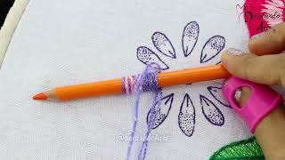 BORDADO FANTASÍA DE FLORES FÁCILES  HAND EMBROIDERY FLOWERS EASY [upl. by Anirbas]