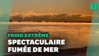 Aux ÉtatsUnis et au Canada avec le froid extrême les images spectaculaires de la quotfumée de merquot [upl. by Etireugram]