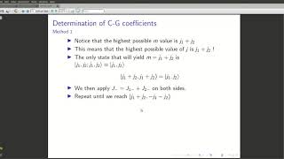 14 Calculation of the ClebschGordon Coefficients method 1 [upl. by Grati400]