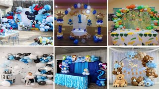 Theme Based Birthday Decoration ideas for Baby Boy blue theme Birthday Decoration Ideas at Home [upl. by Bowes425]